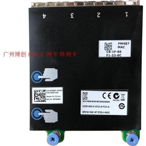 For DELL FM487 Broadcom BCM5720 R640 R720 R730 R740 4-port Gigabit network card