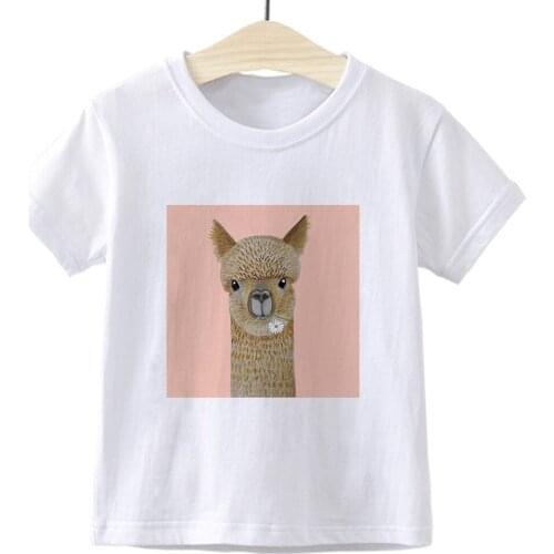 Full 3D Printed Animal Alpaca Kids T-shirt Funny Summer Short Sleeve T shirt Pop Boys Girls T shirt Vogue Cartoon Alpaca