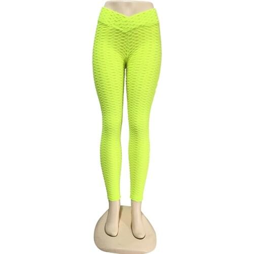 Hot Sale Jacquard Stretch Sports Leggings Hip Lifting Waist Fitness Pants Yoga