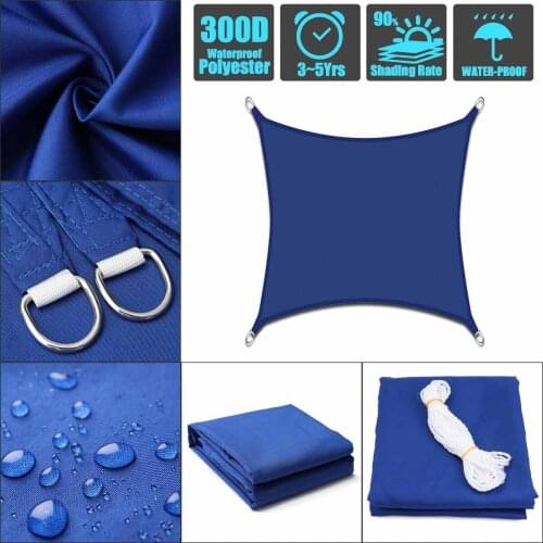 Royal Blue 300D Polyester Oxford Fabric Square Rectangle Shade Sail Pergola Cover Canopy