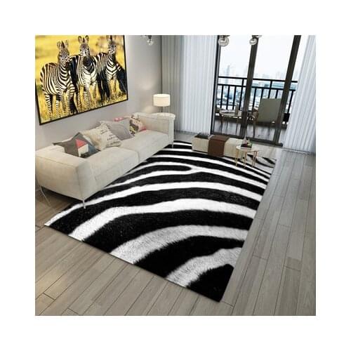 Zebra Leopard Tiger Printed 3D Rug Living Room Carpet Non-Slip Antiskid Mat Animal print Carpet