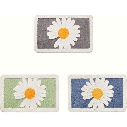 Ins simple Bathroom Small daisies Carpet Flower Area Rugs Anti Slip absorbent House Entrance Carpets thickened door Bath mat