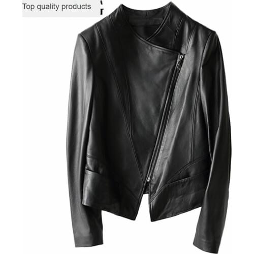 100% Real Sheepskin Coat Female Spring Autumn Genuine Leather Jacket Short Slim Jackets For Women Outerwear chaqueta mujer YQ102