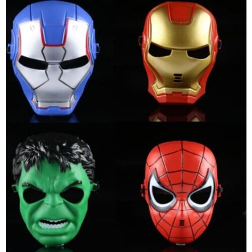 Marvel Avengers Mask No Function Hulk Iron Man Spiderman Masks Figures Toy Cosplay Halloween Props