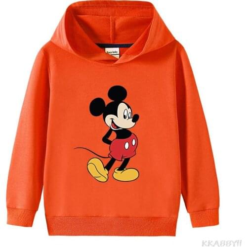 Disney Mickey Cartoon fashion girls long sleeve hoodie children boys printed sportswear childrens clothing blazer sweatshirt