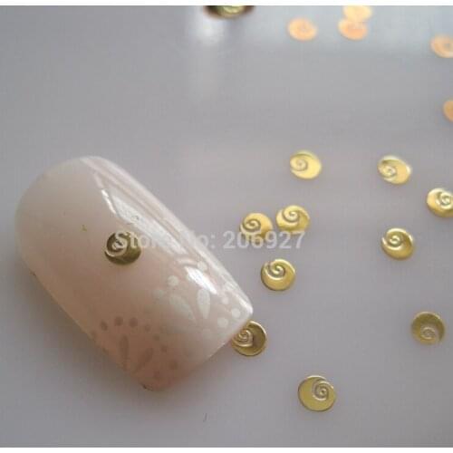 MS312-2 100pcs Sea Series Gold Cute Conch Metal Sticker Nail Art Metal Sticker Nail Art Decoration Non-adhesive Sticker