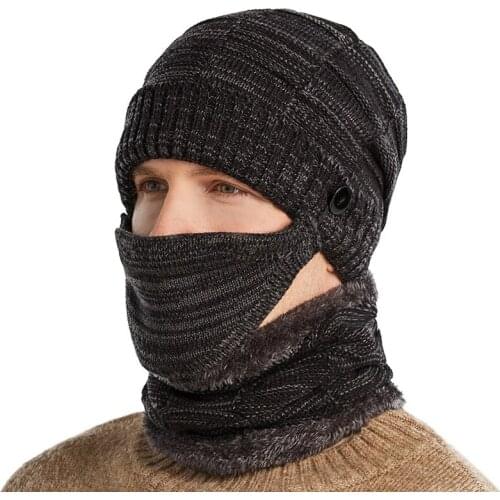 Knitted Hat Men Winter Beanie Hat Winter Hats For Men Necks Fur Bonnet Women Skullies Beanies Gorro Beany Balaclava Beanies Cap