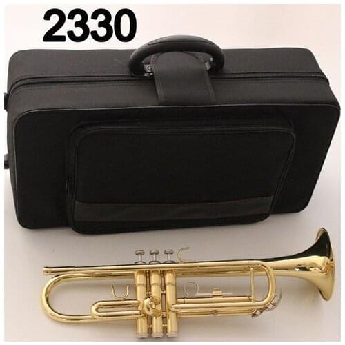 Music Fancier Club Bb Trumpet 2330 Gold Lacquer Music Instruments Profesional Trumpets Student Included Case Mouthpiece