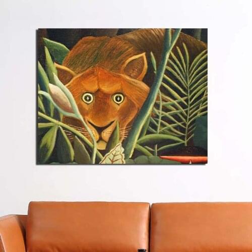 Henri Tiger In The Jungle Wall Art Canvas Painting Posters Prints Modern Painting Wall Pictures For Living Room Home Decoration