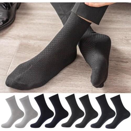 2021 10 Pairs Socks Small Plaid Solid Color Lightweight Men Small Plaid Middle Tube Stretchy Water Absorption Sock for Sports
