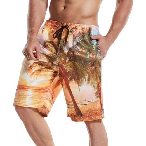 Print Swim Beach Board Shorts Plus Size Swimsuit Loose Mens Bathing Suit Trunks 2020 Breathable Summer Mens Swimwear Bikini