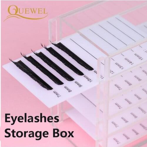 Quewel False Eyelash Storage Box Acrylic 5 Layers Lashes Glue Pallet Eyelashes Holder Transparent Container Lash Extension Tool