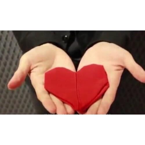 Hearting/Red Heart Folding Magic Tricks Street Close Up Magia Illusion Mentalism Gimmick Prop Valentines Day Gift Card Magie
