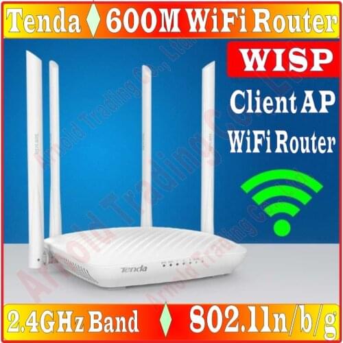 EU/AU/US/UK PLUG, Chin-Firmware 2.4GHz 600Mbps Wireless Router for big House office, Tenda N600 600M WiFi Router WISP Client AP