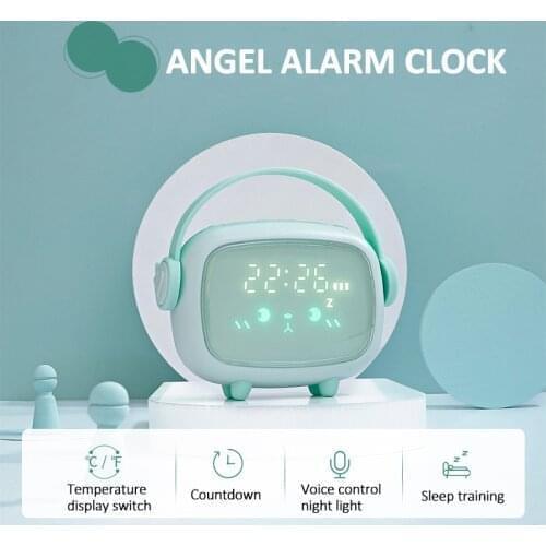 LED Digital Alarm Clock Voice Control Electronic Night Lamp Light Lamp Desk Table Clock Timing Countdown Alarm Clock Home Decor