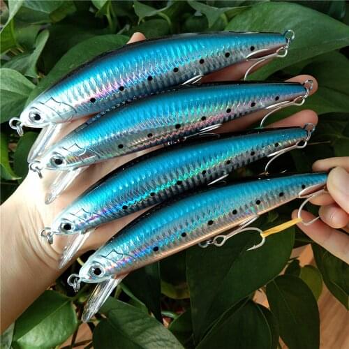 Swolfy 4pcs 14cm 60g sinking Minnow Fishing Lure Wobblers Hard Artificial Bait 3D Eyes Crankbait Baits Fishing Accessories