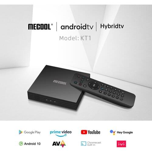TV Box Android 10.0 Home Media Receiver KT1 With AV1 4K HD 2G 16G BT4.2 Google Assistant DVB T2/T/C For Youtube Prime IP TV