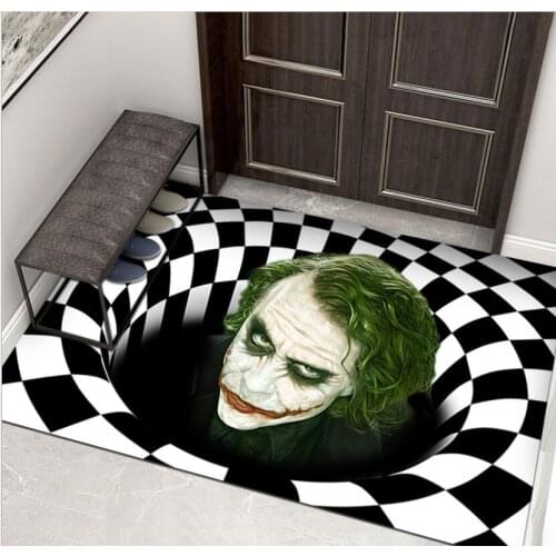 40*60cm 3D visual Carpet Living Room Bedroom Floor Mat Halloween Carpet Sewer Manhole Cover Clown Horror Home Carpet