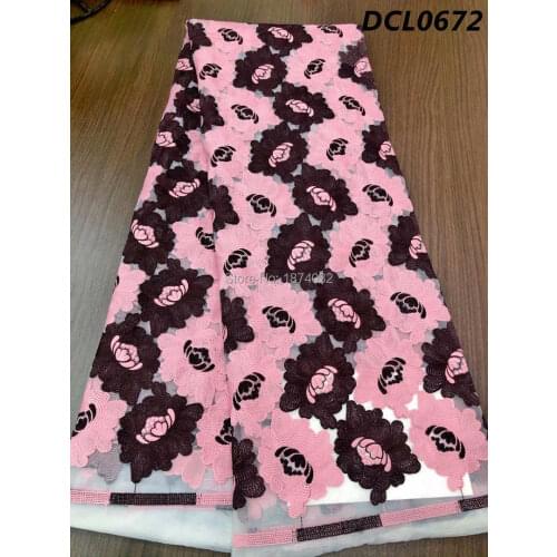 High Quality African Lace Fabric Nigerian African Guipure Cord Lace Fabric Water Soluble For Party Material HF292