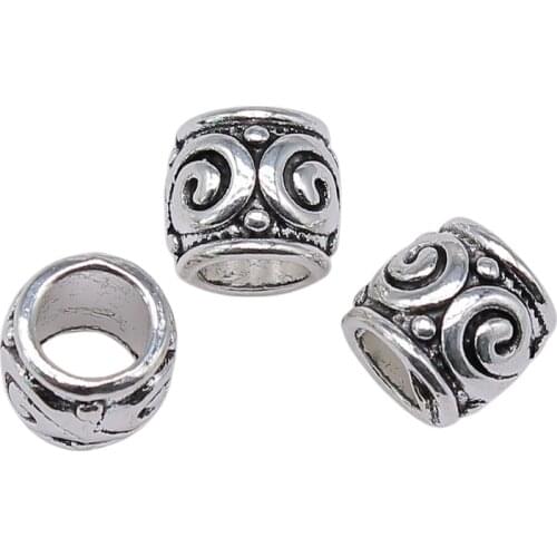 WYSIWYG 5pcs 9x9x8mm Round Spacer Beads Antique Silver Color Space Beads For Necklace Bracelet Jewelry Making Wholesale Charm