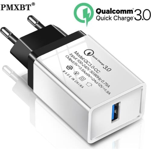 18W USB Charger Quick Charge 3.0 EU Plug Mobile Phone Travel Wall Fast Charger Power Adapter For iPhone 11 Samsung Xiaomi Huawei