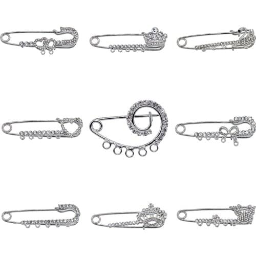 Womens fashion animal bow swan big brooch crystal crown pin jewelry DIY jewelry dress crystal elegant brooch jewelr