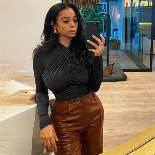 2021 Casual Fitness Romper Women Bodysuit Long Sleeve Halter Jumpsuit Women Fashion Streetwear Outfits Spring One Piece Overalls