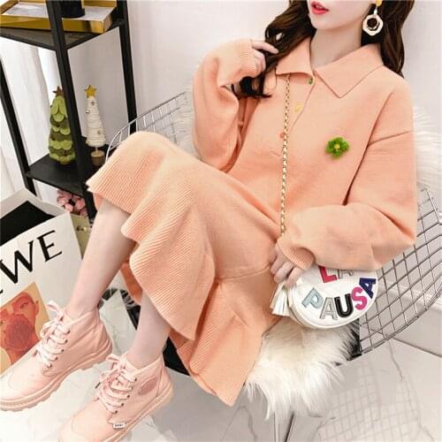 Spring Autumn Mid-Length Pullover Sweater Women 2021 New Fashion Loose All-Match Long Sleeve Mermaid Skirt Knitting Tops Female