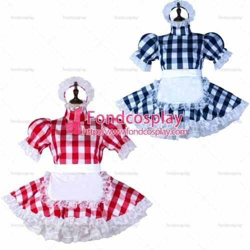 Sissy maid cotton dress lockable Uniform cosplay costume Tailor-made[G2354]