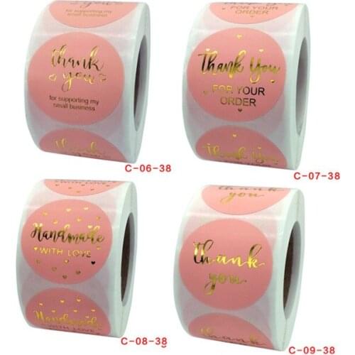 1.5 inch Kawaii Cute Christmas thank you Stickers Pumpkin Sealing Halloween Sticker Roll for gift packaging decoration 100pcs