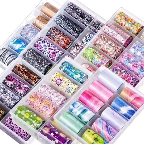 1 Box 4*10cm Heart Nail Art Transfer Foils Glow in the Dark Flower Butterfly Sticker Plant Slider Geometric Aurora Foils KA-09