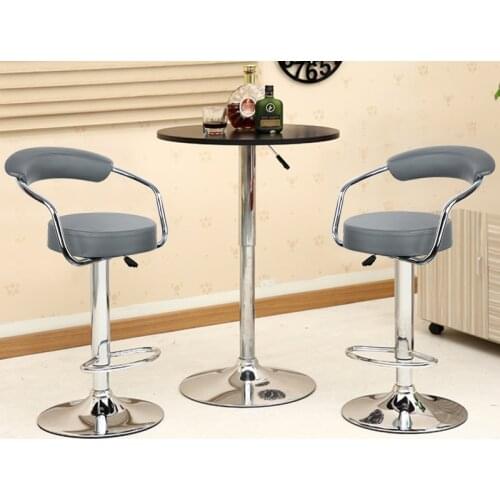 2Pcs/Set Bar Chair Leisure Leather Swivel Bar Stools Chairs Height Adjustable Pneumatic Pub Chair Home Office Chair HWC