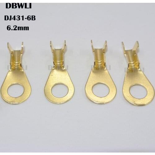 2000pcs DJ431 DJ431-6B 6.2mm Dia M6 Copper Circular Splice Terminal Wire Naked Connector For 0.75-1.5mm2 Wire