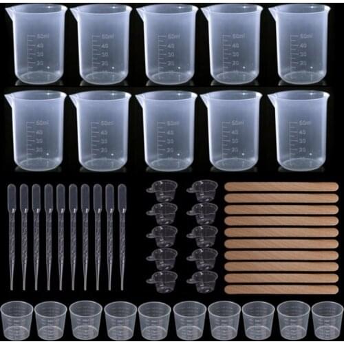 30/50ml DIY Measuring Cup Mixing Cups Epoxy Mold Dispensing Stirrer 3ml Dropper Epoxy Craft Making Tool Set Jewelry Handmade