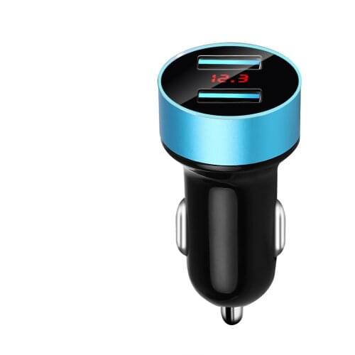 Car Charger Dual USB QC3.0 Adapter Cigarette Lighter LED Voltmeter For All Types Smart Charging Mobile Phone Charger for iPhone