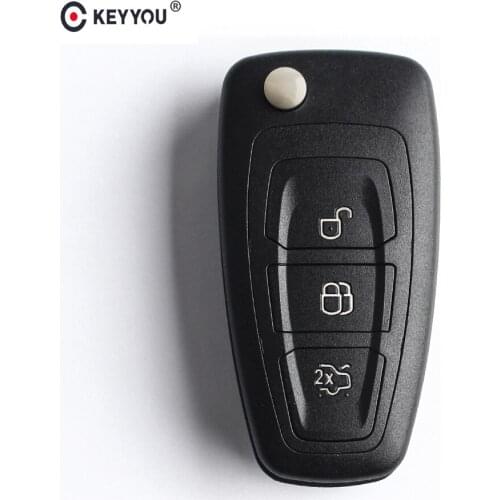 KEYYOU 10PCS 3 Buttons Flip Folding Remote Key Fob Car Key Shell Case For Ford Focus Mk1 Mondeo Transit Connect
