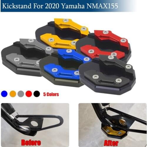 CNC Kickstand Foot Side Stand Extension Kick stand Enlarger Plate For Yamaha NMAX155 2020 N-MAX 155 Motorcycle Accessories