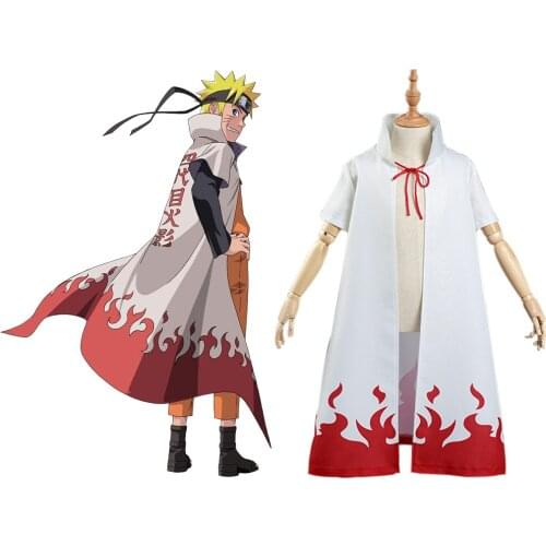 Kid Children 4th Hokage Cloak Robe Unisex Fourth Hokage Namikaze Minato Uniform Kids Cloak Coat Headband Suit