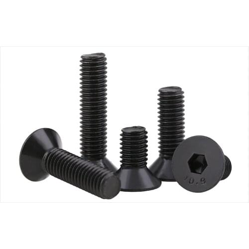 DIN7991 10.9 carbon steel countersunk head M12 M16 M20 screws bolts black flat head screws Hex socket screws