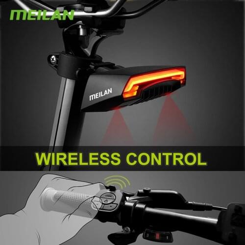 MEILAN X5 Bike Brake Light Flash Tail Light Rear Turn Bicycle Wireless Remote Control Turning Cycling Laser Safety Line Lights