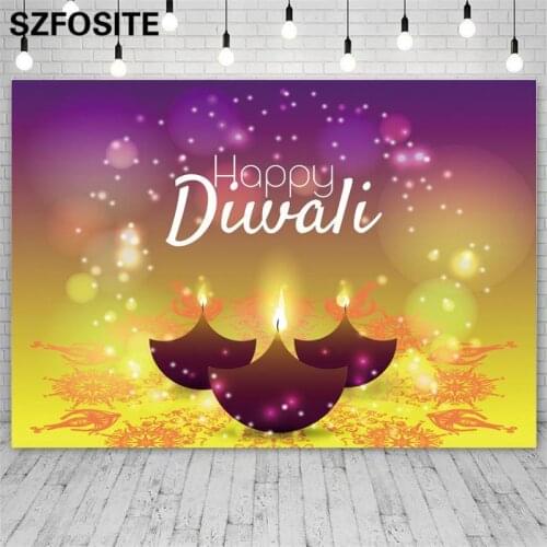 Photography Photo Colorful Lights Diwali Background Holiday Family Table Decoration Banner Custom Kids Birthday Vinyl Backdrop