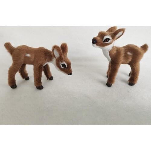 Simulation Deer Plush Plastic Christmas Deer Simulated Christmas Reindeer Mini New Year Elk Fireplaces Display Window Kids Gift