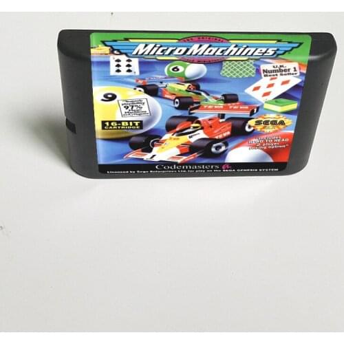 Micro Machines - 16 Bit MD Game Card for Sega Megadrive Genesis Video Game Console Cartridge