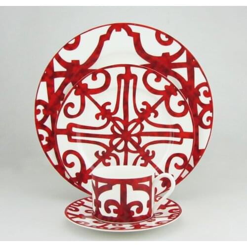 Bone China Ceramic Steak Plate Coffee Cup And Saucer Dinnerware Set Western Food Tray