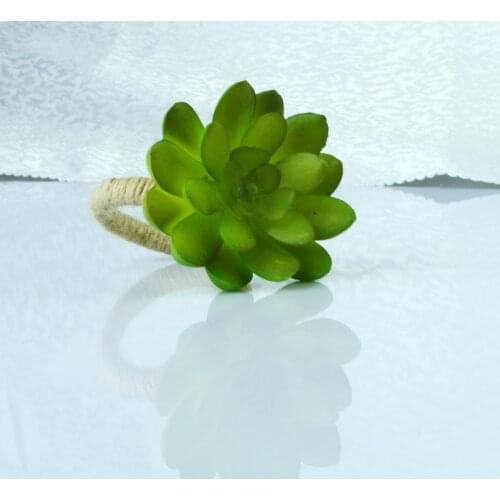 Free Shipping Artificial Plant Napkin Ring Holder 10 Pcs qn21011406