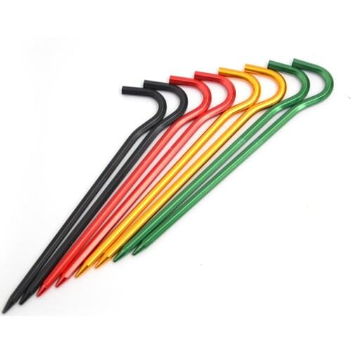 10 Pcs18cm Tent Peg Stake Pin Nail Tent Pegs Aluminum Alloy Tent Pegs Nails Outdoor Nails Tent Accessories