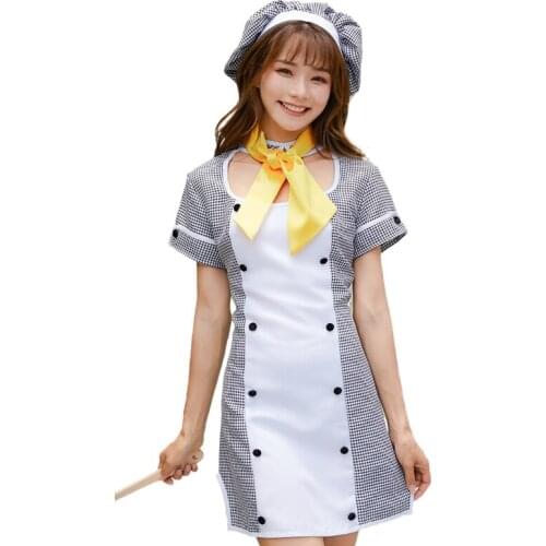 Halloween Costume Cosplay Delicious Barista Japanese Pastry Chef Apprentice Chef Maid Uniform Skirt