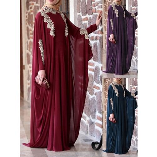 Muslim Women Dress Plus Size 5XL Arab Dubai Abaya Kaftan Appliques Islam Floor Length Maxi Vestidos Turkey Robe Islamic Clothing