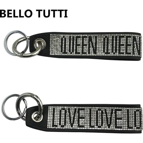 BELLO TUTTI 2021 New Women LOVE QUEEN Exquisite Keychain Wallet Accessories Girl Fashion Leather Cute Key Ring Purse Decoration