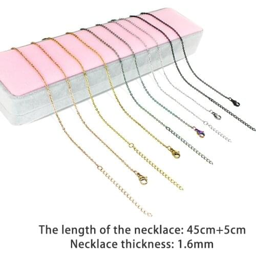 Boshi Stainless Steel Necklace For Women Jewelry Making 45cm With 5cm Adjustable Choker Cross Necklace Chain Rose Gold DIY Gift